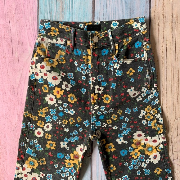 Mother high waisted ankle kick flare Floral Patterned Jeans - Picture 5 of 11